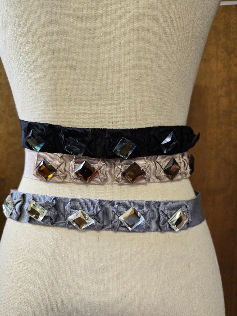 Lot of Three J Crew Jeweled Sash belts